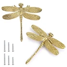 Juxyes Brass Dragonfly Cabinet Knobs, Golden Tone Cupboard Door Pack Of 2 New. Price: $24.29.