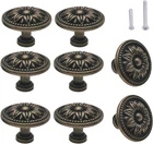 Vintage Flower Shape Cabinet Drawer Knobs, Antique Bronze Dresser Handles. Price: $18.95.