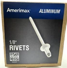 One Box Of 100 Amerimax Aluminum 1/8" Rivets White Per Pack (1200 Pcs) New. Price: $57.41.