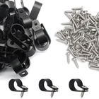 50 Pcs 5/8 Inch Black Nylon Screw Mounting R-type Cable Clip Wire Clamp, 16MM New. Price: $13.53.