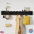 Jadoxy Coat Rack Wall Mount Shelf 8 Hidden Hooks Modern Wooden Key Holder New. Price: $111.98.