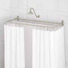 Signature Hardware 60"X27" D-shaped Solid Brass Shower Ring With Ceiling Support Open. Price: $135.73.