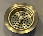 Signature Hardware SH171B Strainer Basket With Lift Stopper, Brushed Gold Open. Price: $49.99.