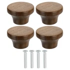 Uxcell 4PCS Round Wood Drawer Knob, 1 5/8" Diameter Flat Head Dresser Walnut New. Price: $18.81.