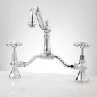Elnora 12" Bridge Lavatory Faucet - Cross Handles & Drain Overflow Chrome Open. Price: $59.00.
