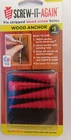 Screw-it-again #2 To #16 Thread X In. Red Plastic Wood Anchor #SIA-4PK New. Price: $5.99.