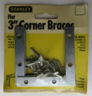 Stanley 75-6891 3" Corner Braces, Flat Zinc Plated Steel, Pack Of 4 New. Price: $5.00.