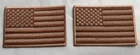 Brown Tan Usa American Flag Embroidered Hook Tactical Patches (two) 2.5X3.75" New. Price: $11.00.