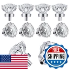 Shiny Handles 8 Pack Polished Chrome Konbs Glass Cabinet Knobs Vintage Crystal New. Price: $46.53.