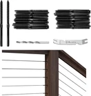 Muzata 40 Pack 1/8" Black Cable Railing Hardware Kit Swage Lag Screws Left And New. Price: $48.99.