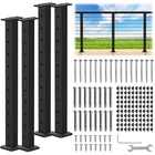 Cke 4 Pack Level Drilled Cable Railing Post, 36", Black Stainless Steel New. Price: $343.67.