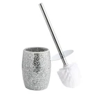 Whole Housewares Modern Toilet Brush Set (silver) - Glass Mosaic Bathroom Acc... New. Price: $37.75.