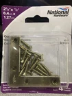 National Hardware N190-884 Flat Corner Braces 2.5" X 1/2", Brass Finish 4-PACK New. Price: $7.95.