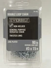 Everbilt 760309 Double Loop Chain #3 X 15 Ft. 90 Lb. Capacity Zinc Plated, New. Price: $14.22.