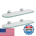 Jqk Bathroom Glass Shelf Brushed Steel Tempered Shower Storage 16 By 5 New. Price: $67.23.