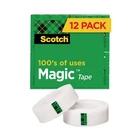 Scotch 810K12 1" Core 0.75" X 83.33' Magic Tape Value Pack - Clear (12/PK) New. Price: $31.69.