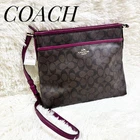 Coach Signature Leather Shoulder Bag Brown Purple 11.8 X 10.6 2 Inches Used Pre-owned. Price: $144.92.