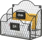 My Metal Wire Basket Desk Organizer, 2 Partment Inbox/outbox Bla New. Price: $41.99.