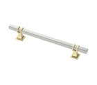 Alzassbg 10 Pack Satin Nickel & Gold Cabinet Pulls 6-1/4 (160MM) Hole Centers Open. Price: $30.00.