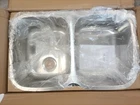 New 33" Signature Hardware Calverton Double Bowl Stainless Steel Sink.. Price: $179.99.