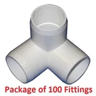 3/4" Furniture Grade 3-WAY Corner Elbow Pvc Fitting 100 Pack New. Price: $114.99.