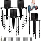 Fence Post Anchors 16 No Dig Ground Spike 4 Pcs Black Heavy Duty Ladech New. Price: $179.99.