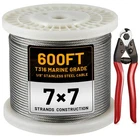 600FT 1/8" T316 Stainless Steel Cable For RAILING,7X7 Wire Rope With CUTTER,1... New. Price: $231.86.