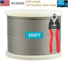 Tecspace 350FT Length 1/8 316 Stainless Steel Wire Rope For Railing Decking Us New. Price: $57.99.
