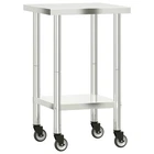 Kitchen Table With Wheels Workbench Food Prep Top Stainless Steel Vidaxl New. Price: $110.99.