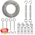 Tootaci 1/4" Wire Rope Kit, 50FT Stainless Steel Cable, M8 Turnbuckles New. Price: $90.24.