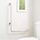 New Polished Stainless Steel Pickens L-shape Grab Bar By Signature Hardware. Price: $89.00.