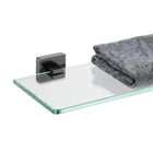 Jqk Black Tempered Glass Bathroom Shelf, 16X5" Shower Storage, 304 New. Price: $50.57.