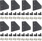 8-SETS 10-SERIES Aluminum Extrusion Corner Brackets Black L-connectors New. Price: $38.34.