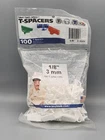 New 100 Pack Tile Brick Spacers 1/8" 3 Mm Two Sided Plastic Tavy 5004 White. Price: $11.99.