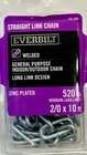 Everbilt 2/0 X 10 Ft. Zinc Plated Steel Welded Straight Link Chain 803092 New. Price: $24.80.