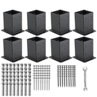 Post Base 8 Pcs 4X4 13GA Steel Black Powder Coated Deck Brackets Axwhys Inner New. Price: $114.99.