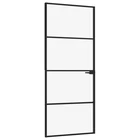 Door Interior For Bathroom Black Tempered Glass&aluminum Slim Vidaxl New. Price: $403.99.