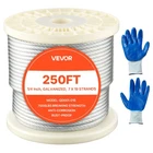 Vevor Galvanized Carbon Steel Cable 1/4 7 X 19 Wire Rope 250 Ft Railing New. Price: $58.99.