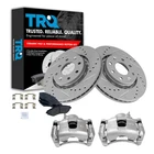 Trq Front Brake Pad And Set Ceramic Drilled Slotted Vented Calip... New. Price: $337.36.