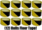 (12) Rolls Hanson 15045 2" X 54' Yellow & Black Striped Floor Aisle Safety Tape New. Price: $112.90.