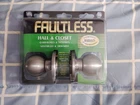 Faultless Hall And Closet Door Knob Satin Nickel Finish TH0363030(T3630B) New. Price: $28.92.