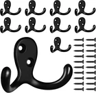 10 Pack Coat Hooks Wall For Hanging, Heavy Duty Double Prong Metal Hook... New. Price: $16.19.
