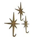 Zeckos Antique Gold Cast Iron Atomic Starburst Wall Hooks Set Of 3 Mid-cent... New. Price: $61.89.