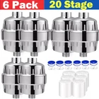 6 Pack 20 Stage Shower Filter For Hard Water Softener Remove Chlorine & Flouride New. Price: $62.99.