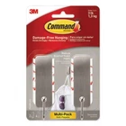 3M 17034BN2-ES Decorative Hooks, Medium, Brushed Nickel, New. Price: $20.73.