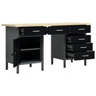 Workbench Station With Drawers And Door Table Heavy Duty Steel Vidaxl New. Price: $612.99.