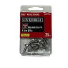 Everbilt #10 5/8IN Sheet Metal Screws Stainless Hex Head Phillips Drive 25 Pcs New. Price: $9.95.