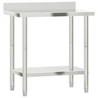 Kitchen Work Table With Backsplash Storage Restaurant Stainless Steel Vidaxl New. Price: $117.99.