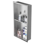Shower Niche 24 X 12 Brushed Stainless Steel Double Shelves Bernkot Tile Needed New. Price: $154.99.