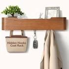 Jadoxy Coat Rack Wall Mount With Hidden Hooks Modern Key Holder Wood Entryway... New. Price: $70.90.